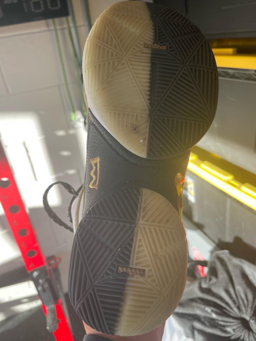 Nike Men's Black White and Gold Athletic Shoes - Picture 8 of 11